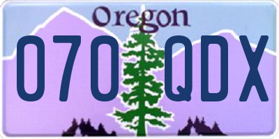 OR license plate 070QDX