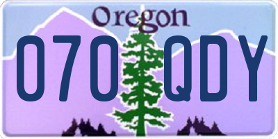 OR license plate 070QDY