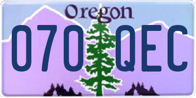 OR license plate 070QEC