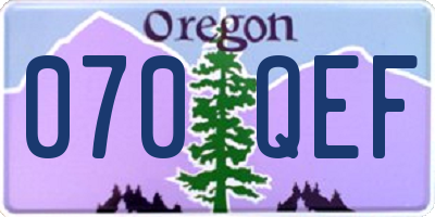 OR license plate 070QEF