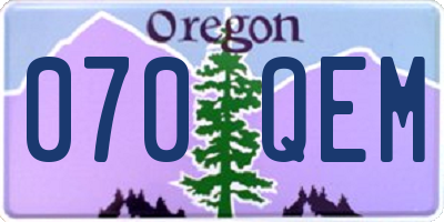 OR license plate 070QEM