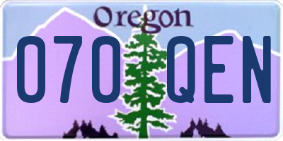 OR license plate 070QEN