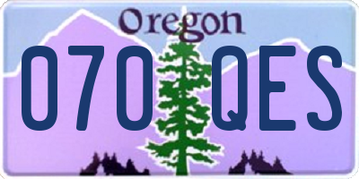 OR license plate 070QES