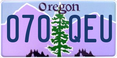 OR license plate 070QEU