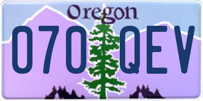 OR license plate 070QEV