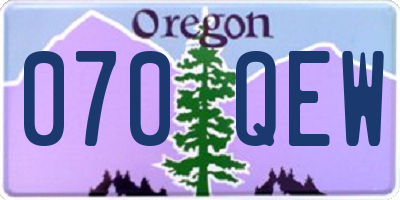 OR license plate 070QEW