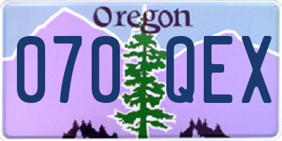 OR license plate 070QEX