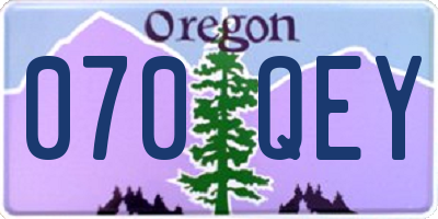 OR license plate 070QEY