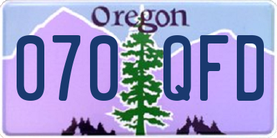 OR license plate 070QFD