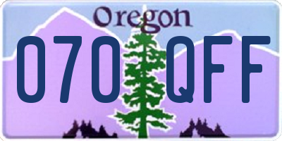 OR license plate 070QFF