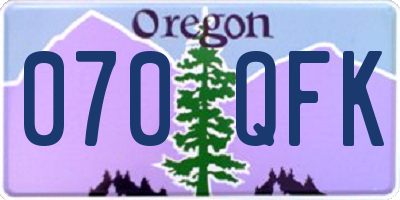 OR license plate 070QFK