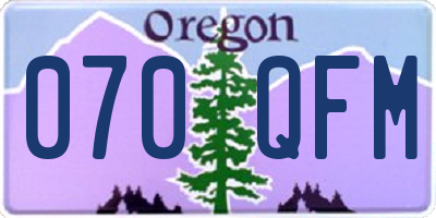 OR license plate 070QFM