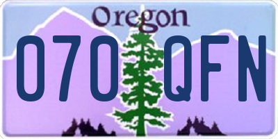 OR license plate 070QFN
