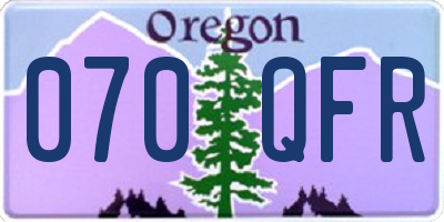OR license plate 070QFR