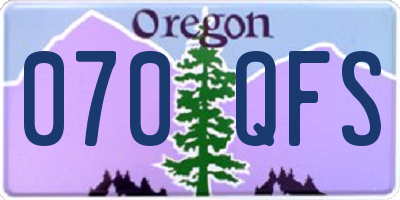 OR license plate 070QFS