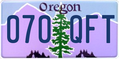 OR license plate 070QFT
