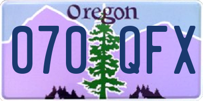 OR license plate 070QFX