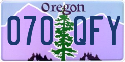 OR license plate 070QFY
