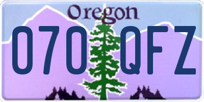OR license plate 070QFZ