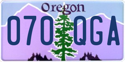 OR license plate 070QGA