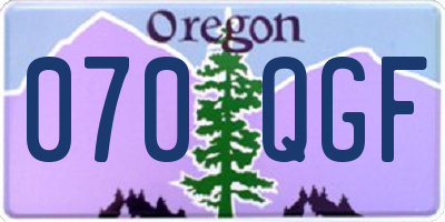OR license plate 070QGF