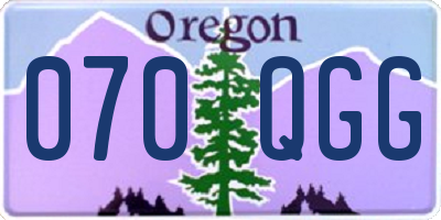 OR license plate 070QGG