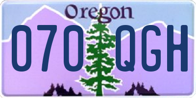 OR license plate 070QGH