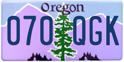 OR license plate 070QGK