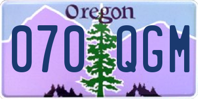 OR license plate 070QGM