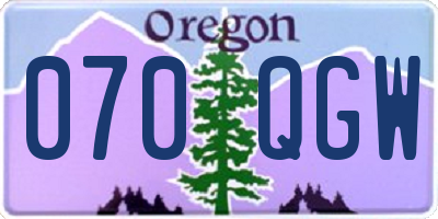 OR license plate 070QGW