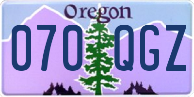 OR license plate 070QGZ