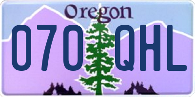 OR license plate 070QHL