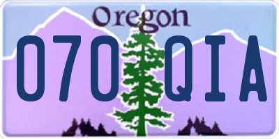 OR license plate 070QIA
