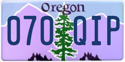OR license plate 070QIP