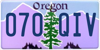 OR license plate 070QIV