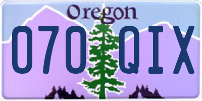 OR license plate 070QIX