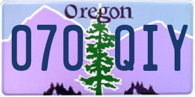 OR license plate 070QIY