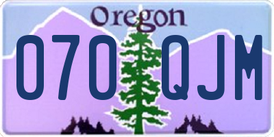 OR license plate 070QJM