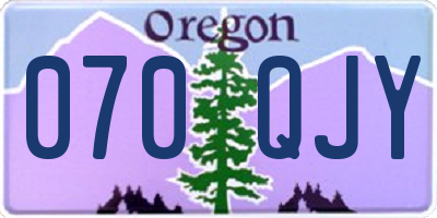 OR license plate 070QJY