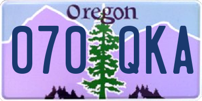 OR license plate 070QKA