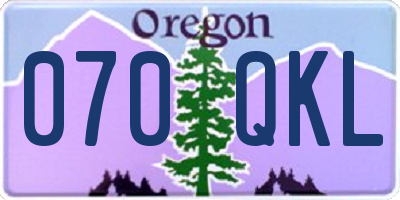 OR license plate 070QKL