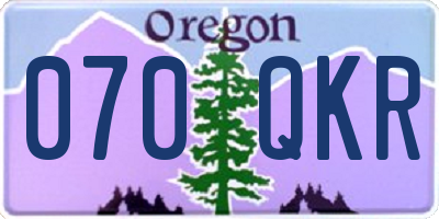OR license plate 070QKR