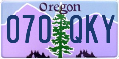 OR license plate 070QKY