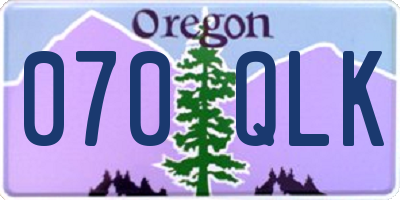 OR license plate 070QLK