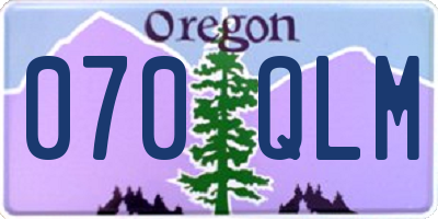 OR license plate 070QLM
