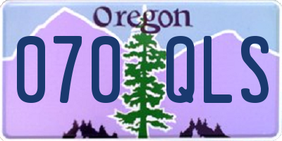 OR license plate 070QLS