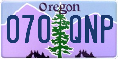 OR license plate 070QNP
