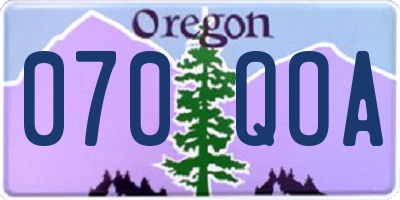 OR license plate 070QOA