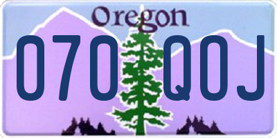 OR license plate 070QOJ