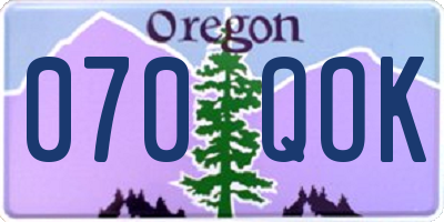 OR license plate 070QOK